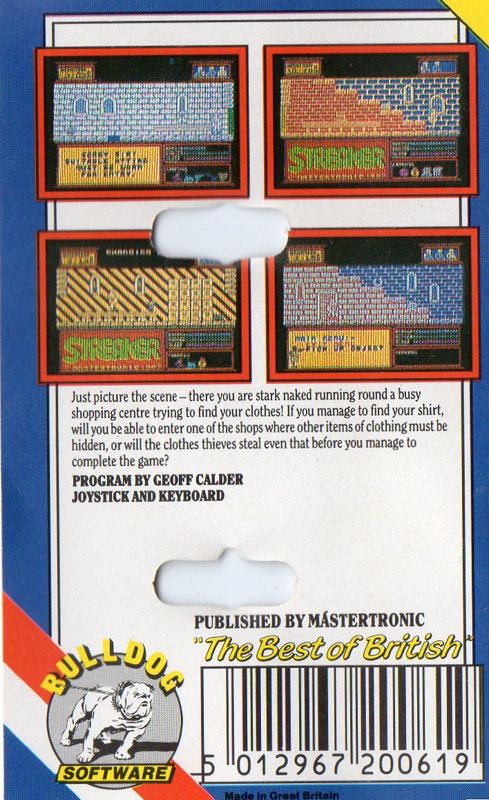 Back Cover for Streaker (ZX Spectrum)