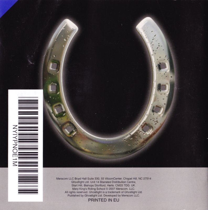 Manual for Championship Pony (Nintendo DS): Back