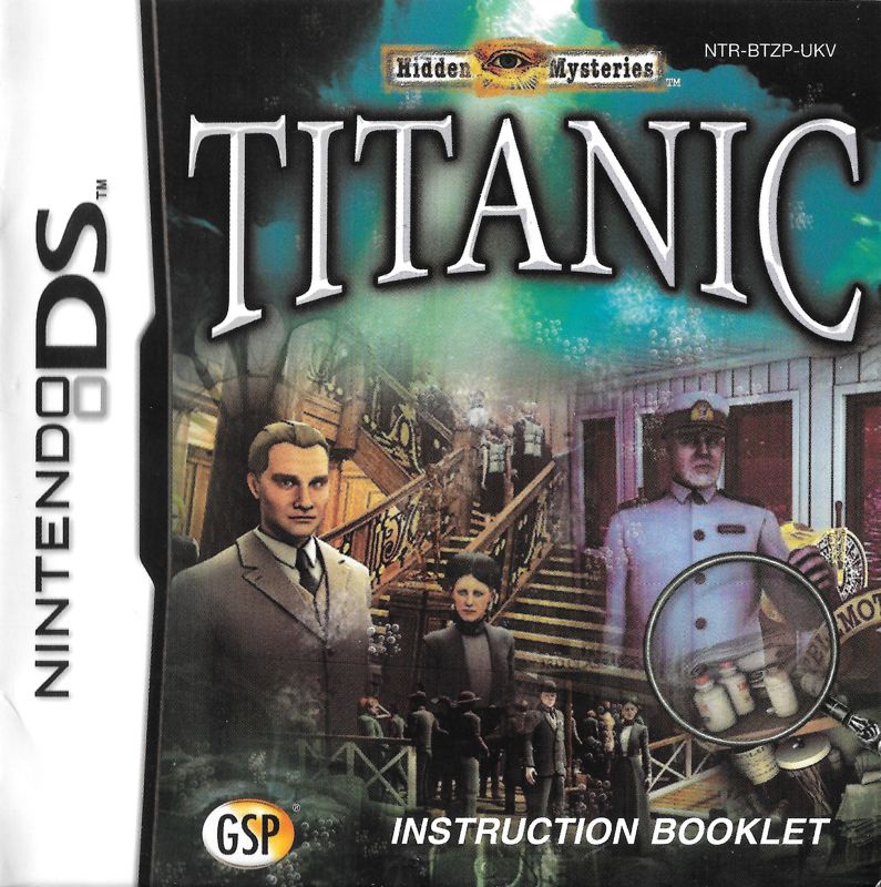 Manual for Hidden Mysteries: Titanic - Secrets of the Fateful Voyage (Nintendo DS): Front