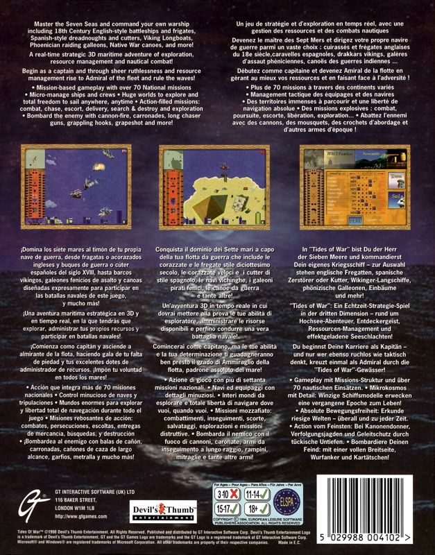 Back Cover for Tides of War (Windows)