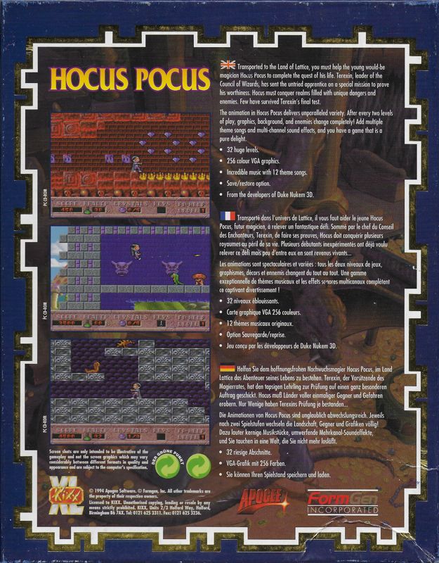Hocus Pocus cover or packaging material MobyGames