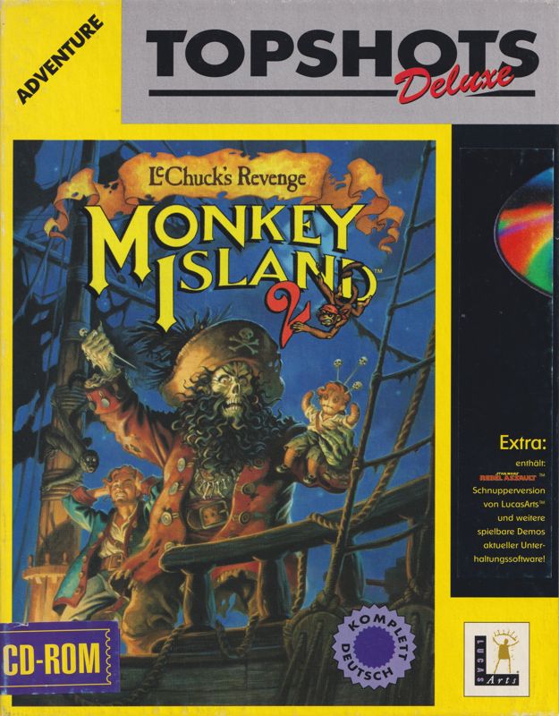 Front Cover for Monkey Island 2: LeChuck's Revenge (DOS) (Top Shots Deluxe release (CD version))