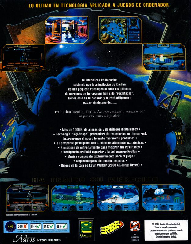 Back Cover for Retribution (DOS)
