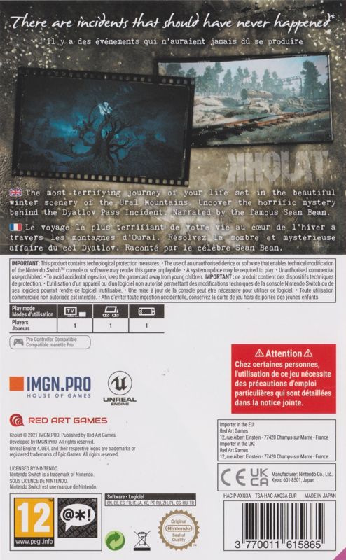 Other for Kholat (Nintendo Switch) (Red Art Games release): Keep Case - Back