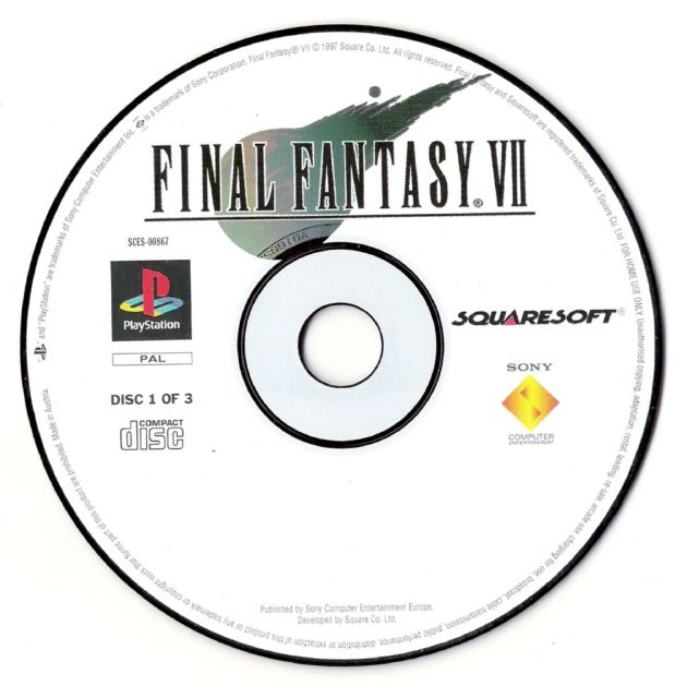 Media for Final Fantasy VII (PlayStation): Disc 1/3