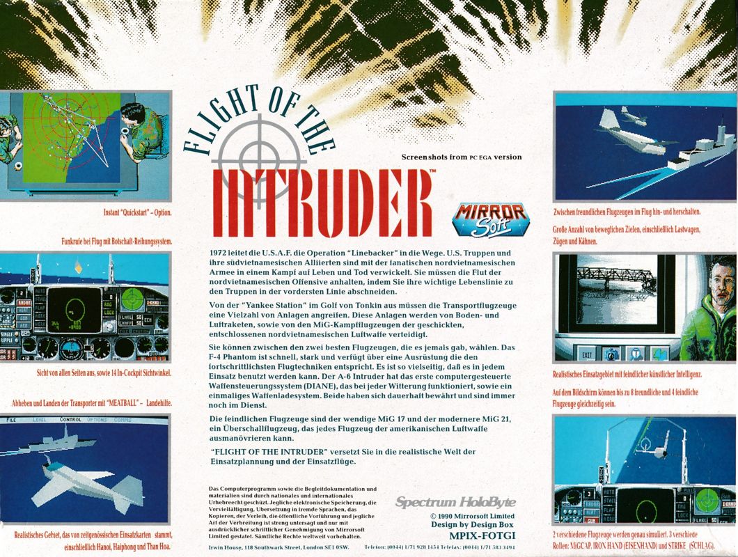 Back Cover for Flight of the Intruder (DOS)