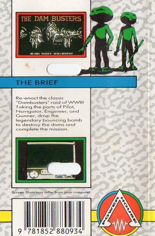 Back Cover for The Dam Busters (Commodore 64) (Power House budget release)