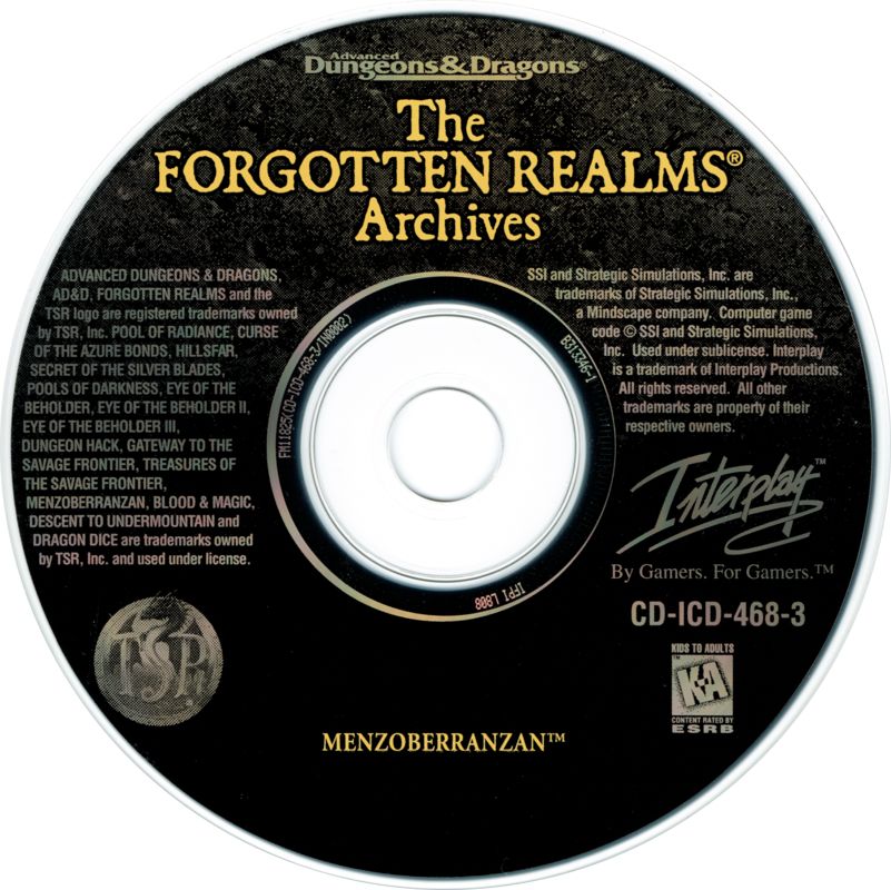 Media for The Forgotten Realms Archives (DOS): <i>Menzoberranzan</i> disc