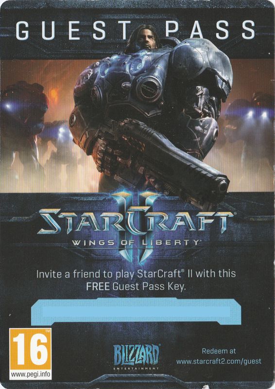 Extras for StarCraft II: Legacy of the Void (Macintosh and Windows): <i>StarCraft II</i> guest pass key - Front