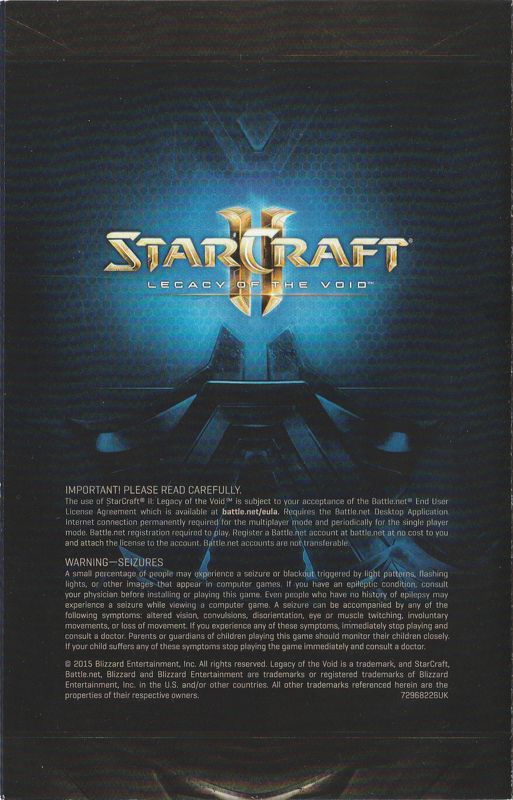 Manual for StarCraft II: Legacy of the Void (Macintosh and Windows): Quickstart Guide - Back