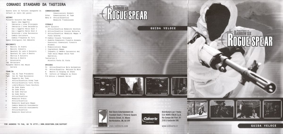 Reference Card for Tom Clancy's Rainbow Six: Rogue Spear (Windows): Front