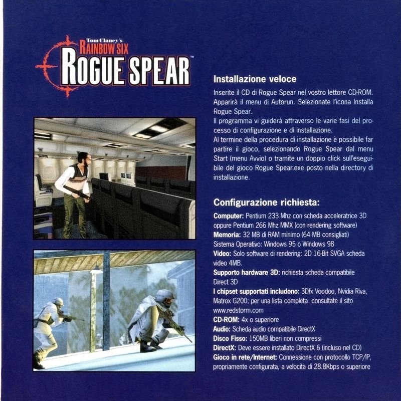 Other for Tom Clancy's Rainbow Six: Rogue Spear (Windows): Jewel Case - Back