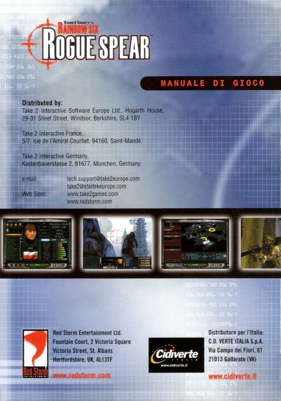 Manual for Tom Clancy's Rainbow Six: Rogue Spear (Windows): Back
