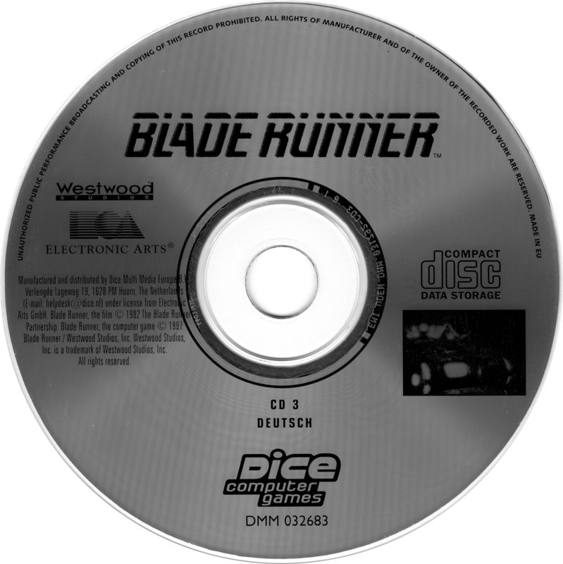Media for Blade Runner (Windows) (Dice Multimedia re-release): Disc 3