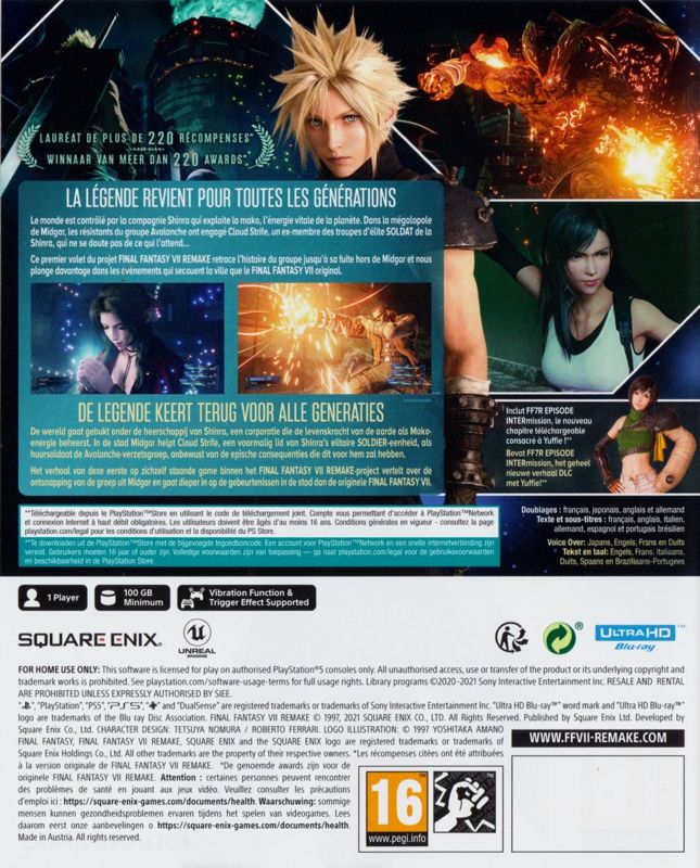 Inside Cover for Final Fantasy VII: Remake - Intergrade (PlayStation 5): Left
