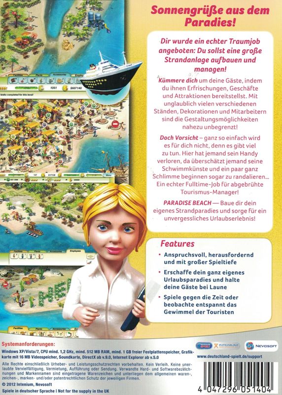 Back Cover for Paradise Beach (Windows)