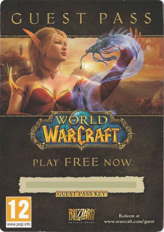 Extras for StarCraft II: Legacy of the Void (Macintosh and Windows): <i>World of WarCraft</i> guest pass key - Front