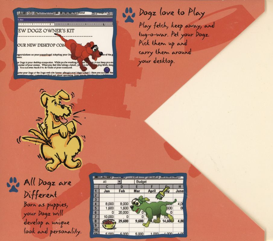 Other for Dogz: Your Computer Pet (Windows 3.x): Fold-out CD Case - Inside Left