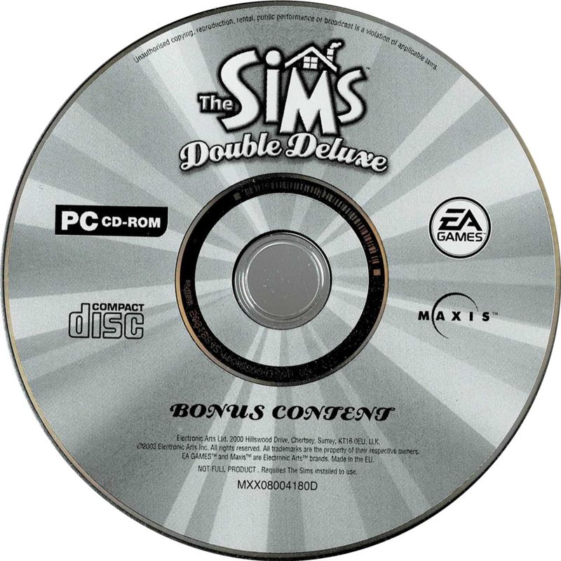 Media for The Sims: Double Deluxe (Windows): Bonus Disc