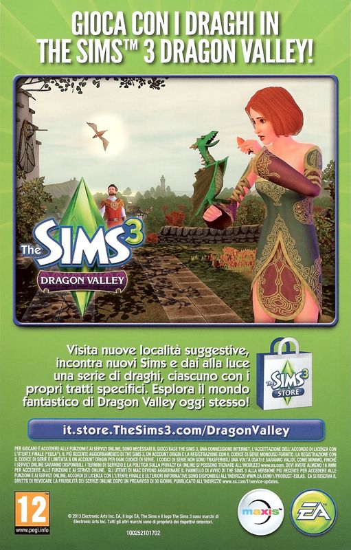 Advertisement for The Sims 3: Movie Stuff (Macintosh and Windows): The Sims 3 Dragon Valley Add-on