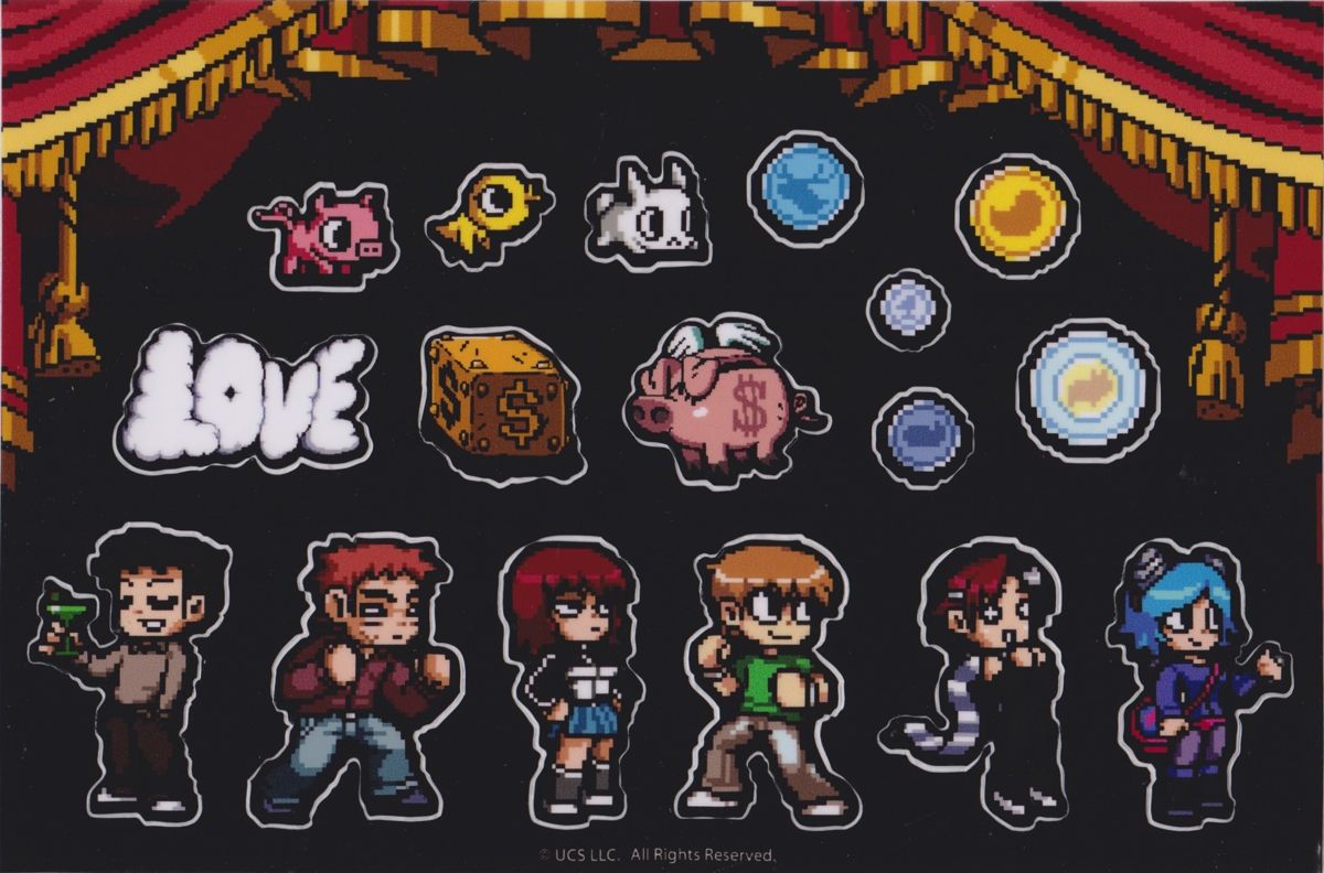 Extras for Scott Pilgrim vs. The World: The Game - Complete Edition (Classic Edition) (Nintendo Switch) (Sleeved Clam-shell Box): Sticker Sheet