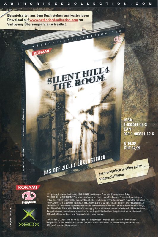 Advertisement for Silent Hill 4: The Room (Xbox): Guide - Back