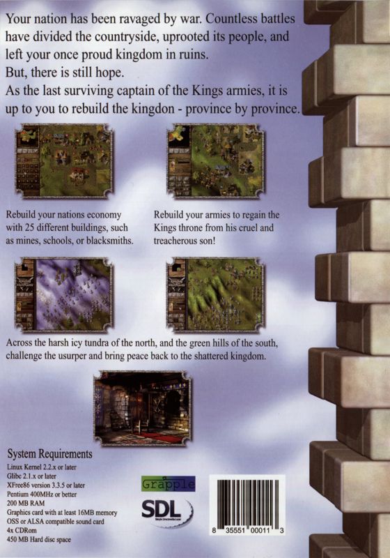 Back Cover for Knights and Merchants: The Shattered Kingdom (Linux)