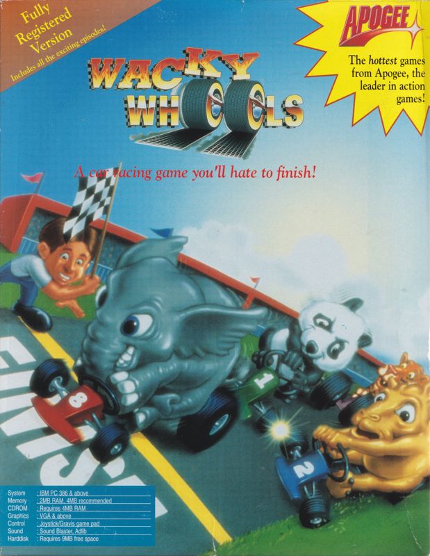 Front Cover for Wacky Wheels (DOS) (3.5" floppy mail order version)