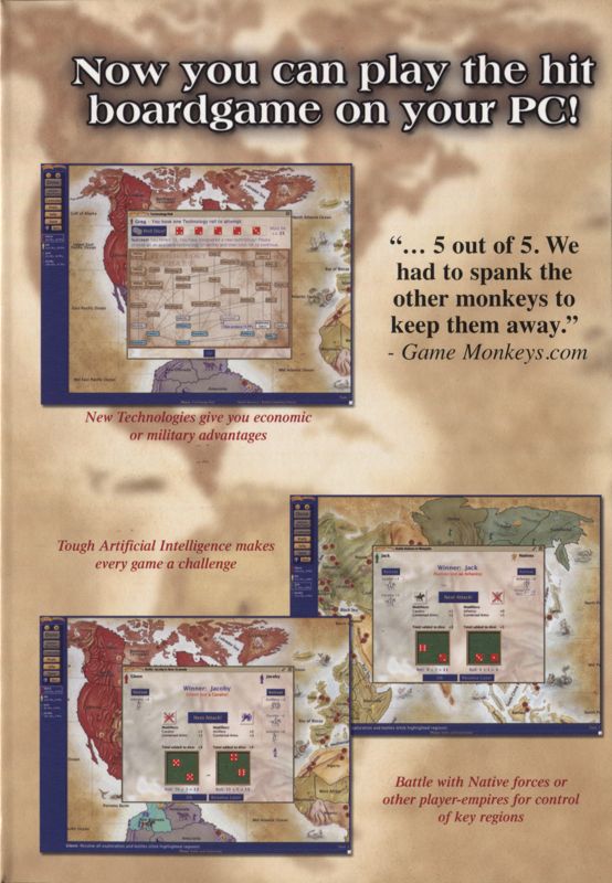 Inside Cover for War! Age of Imperialism (Macintosh and Windows): Left