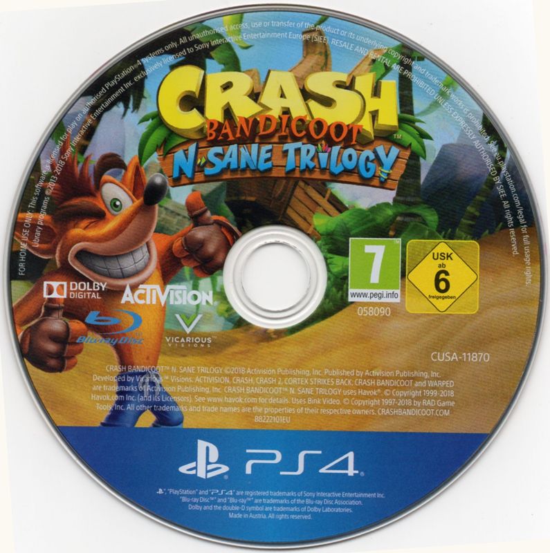 Media for Crash Bandicoot: N. Sane Trilogy (PlayStation 4)