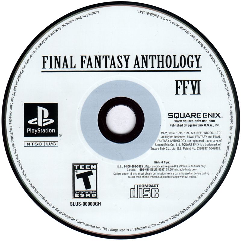 Media for Final Fantasy Anthology (PlayStation) (Greatest Hits release): Final Fantasy VI Disc