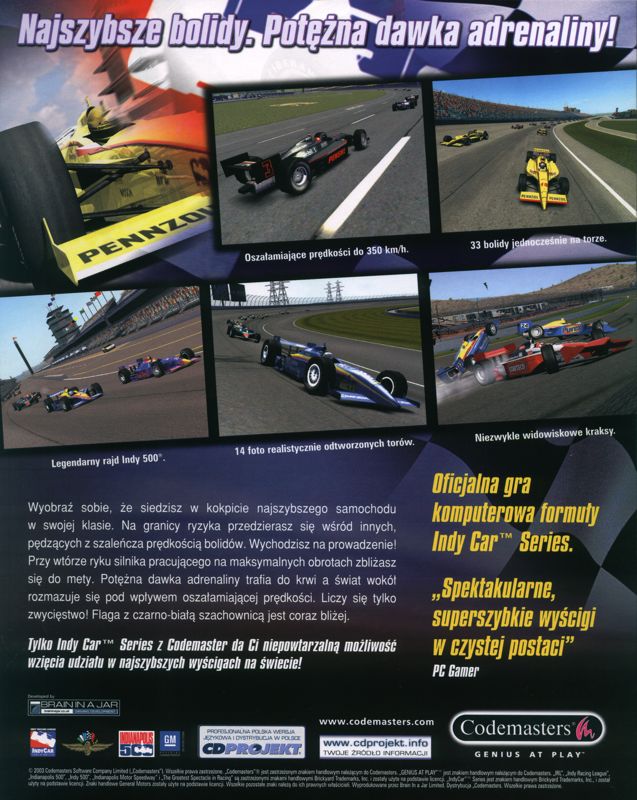 Back Cover for IndyCar Series (Windows)