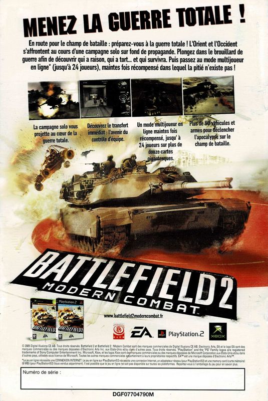 Manual for Battlefield 2: Special Forces (Windows): Back
