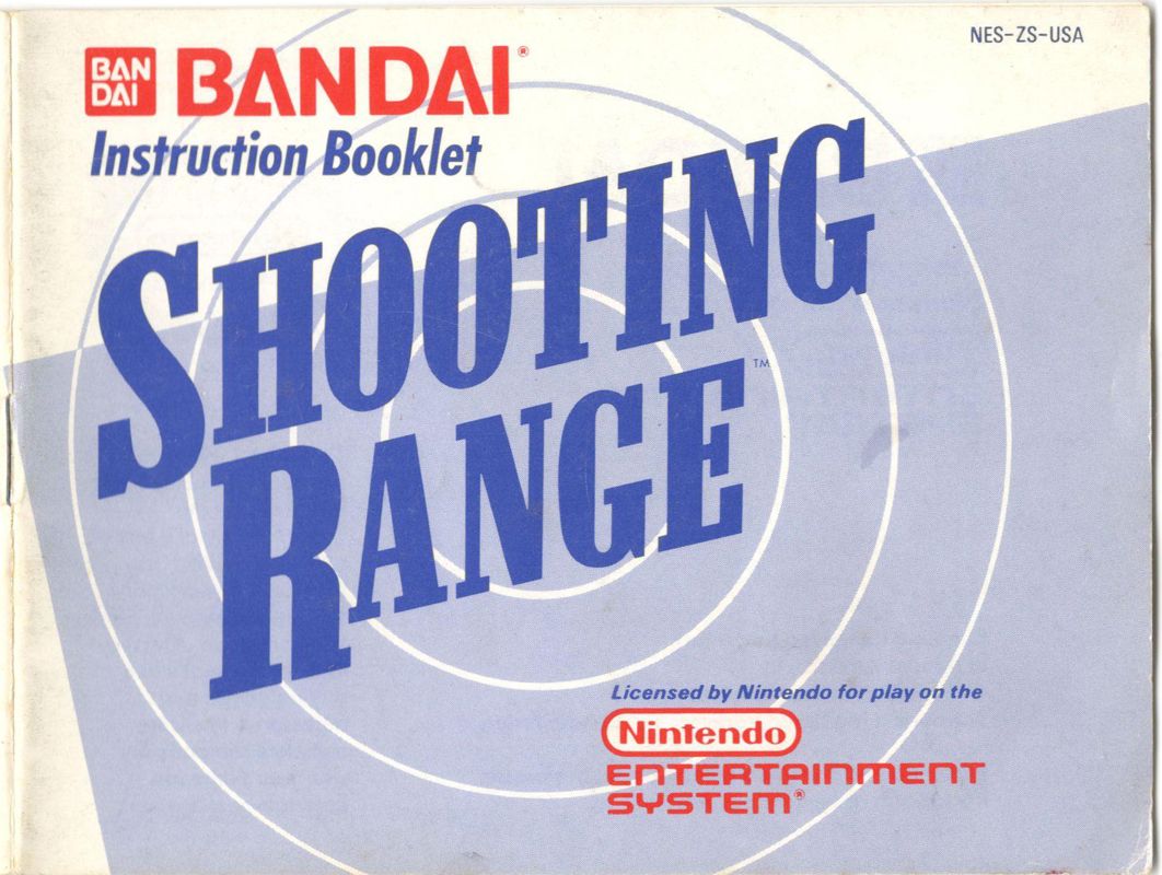 Manual for Shooting Range (NES): Front
