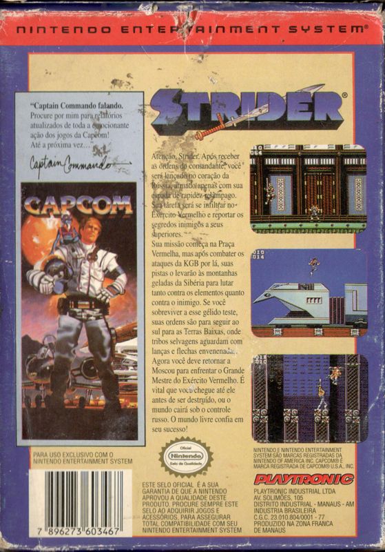 Back Cover for Strider (NES) (Playtronic release)