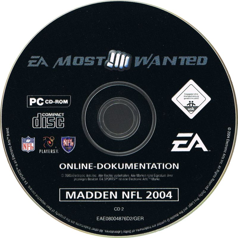 Media for Madden NFL 2004 (Windows) (EA Most Wanted release): Disc 2