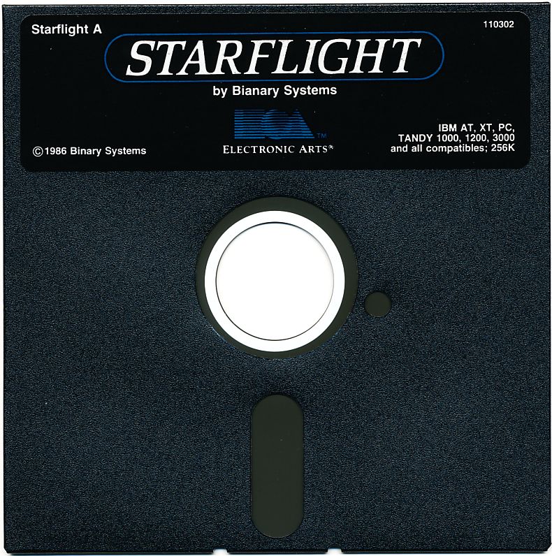 Media for Starflight (DOS) (5.25" Floppy Disk release (1989)): Disk A