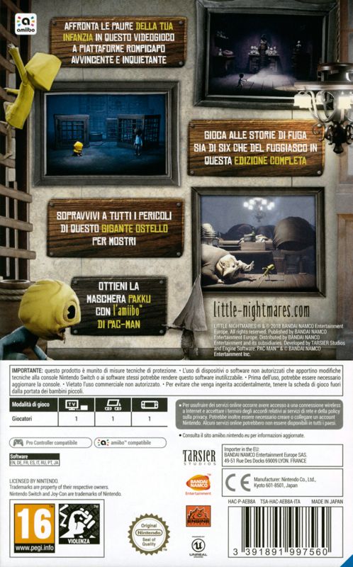 Back Cover for Little Nightmares: Complete Edition (Nintendo Switch)