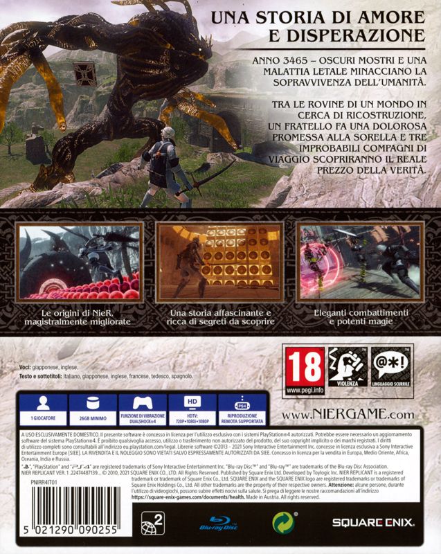 Back Cover for NieR Replicant ver.1.22474487139... (PlayStation 4)