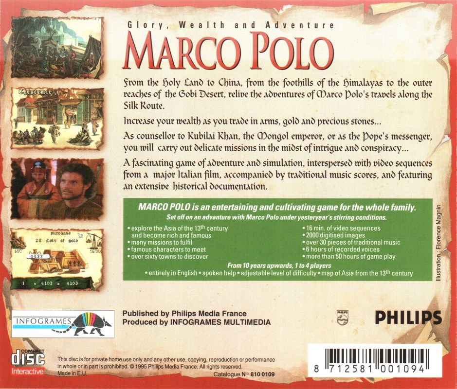 Back Cover for Marco Polo (CD-i) (Double Disc Case)