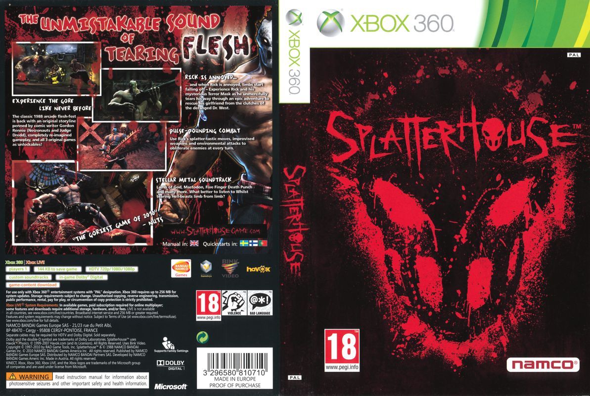 Full Cover for Splatterhouse (Xbox 360) (General European release)