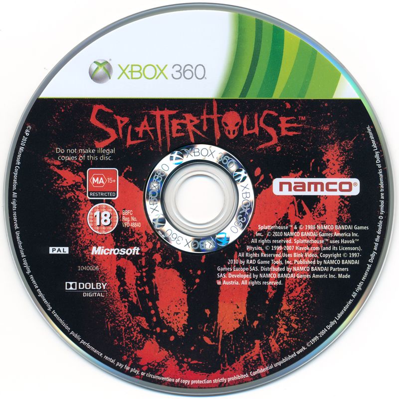 Media for Splatterhouse (Xbox 360) (General European release)