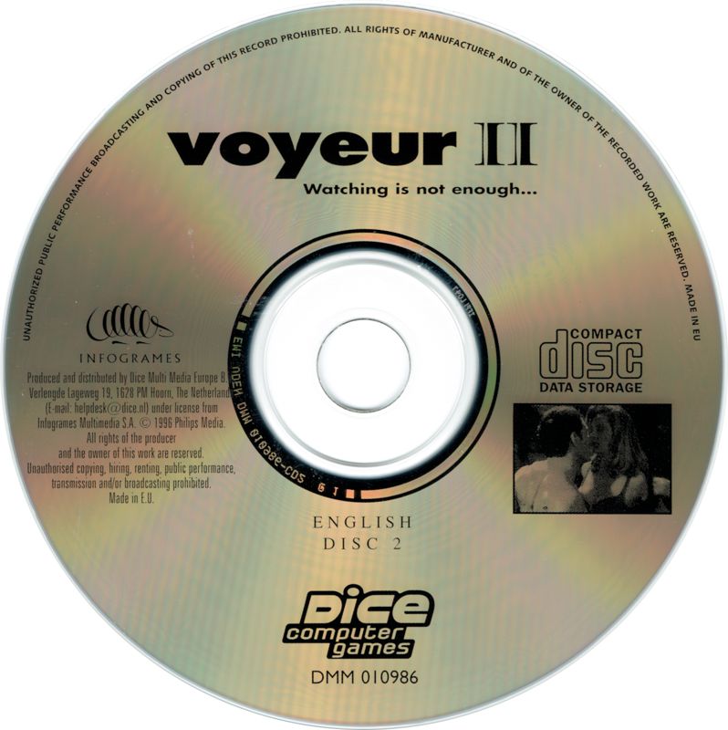 Media for Voyeur II (DOS) (Dice Multimedia release): Disc 2
