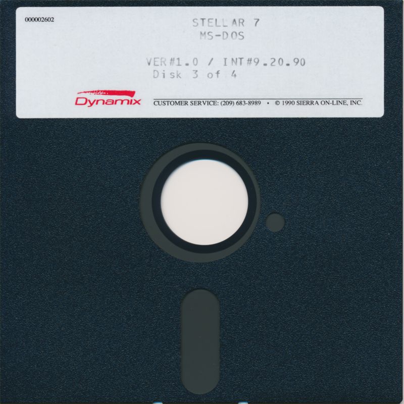 Media for Stellar 7 (DOS): 5.25" Disk 3