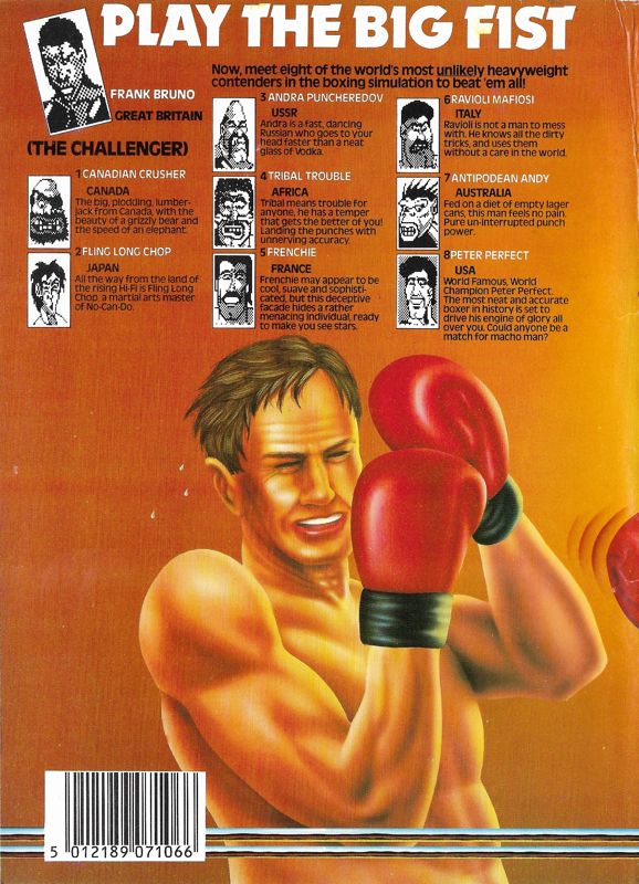 Back Cover for Frank Bruno's Boxing (DOS)