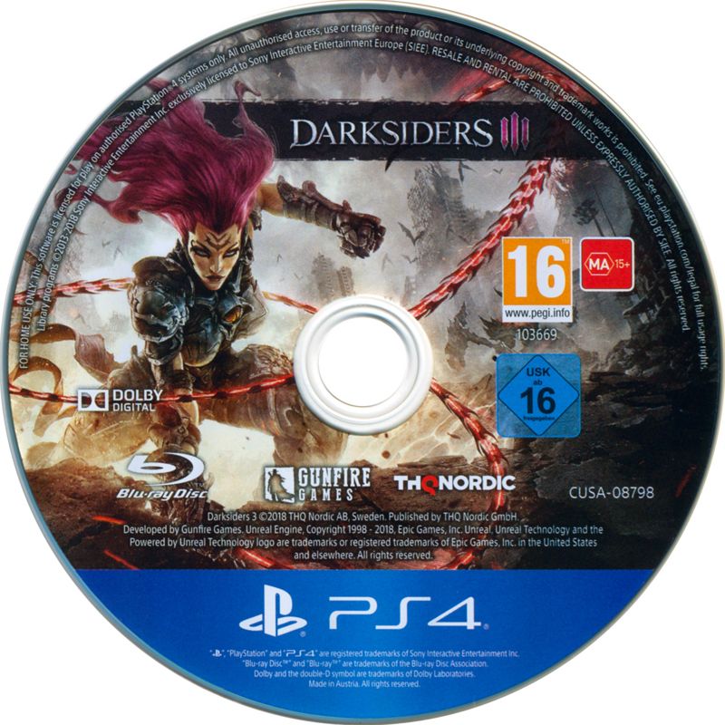 Darksiders III cover or packaging material - MobyGames