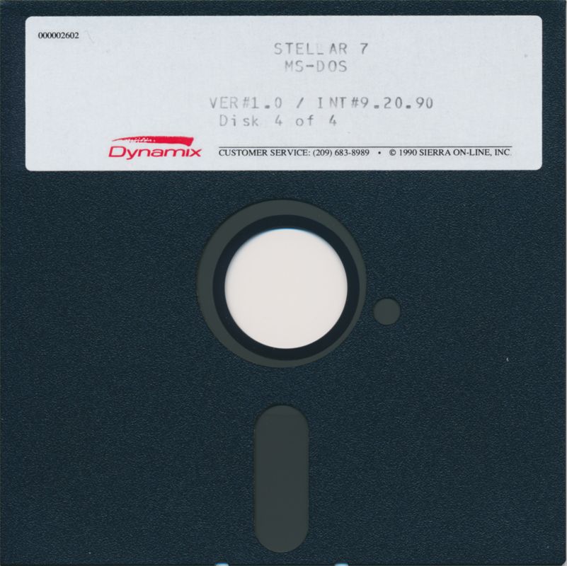 Media for Stellar 7 (DOS): 5.25" Disk 4