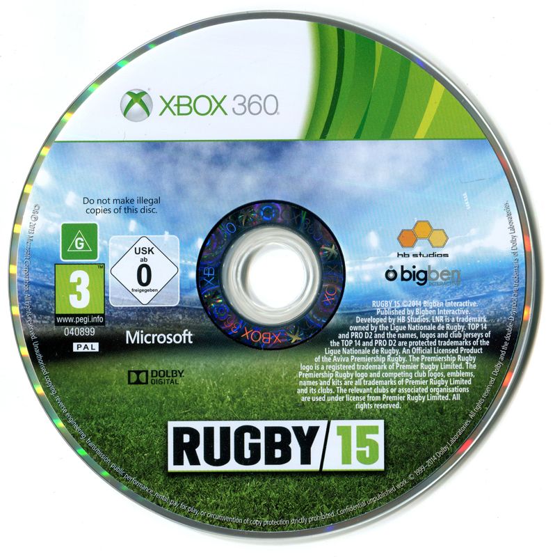 Rugby 15 cover or packaging material - MobyGames