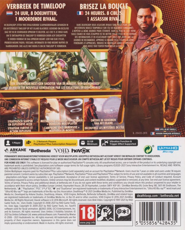 Back Cover for Deathloop (PlayStation 5)