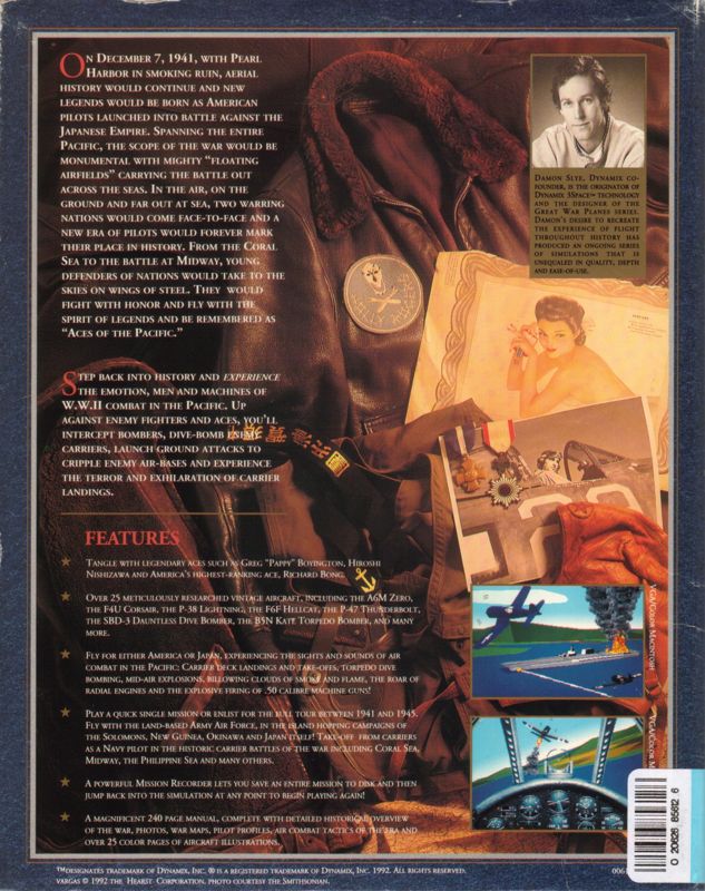 Back Cover for Aces of the Pacific (DOS)